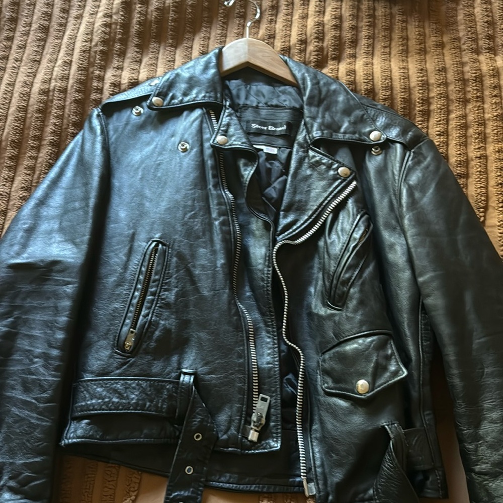 Steer Brand real leather motorcycle jacket.